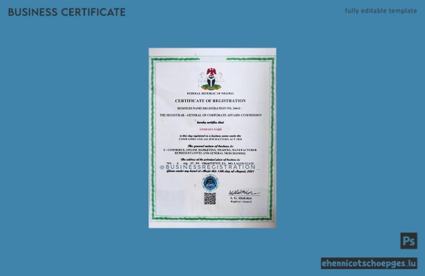 Beispiel für eine Registrierungsbescheinigung aus Nigeria